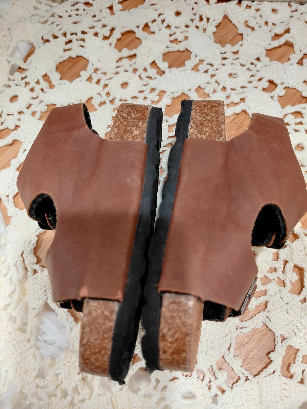 Lucky Brand Brown Double-Buckle Kids Sandals with Silver Buckles
